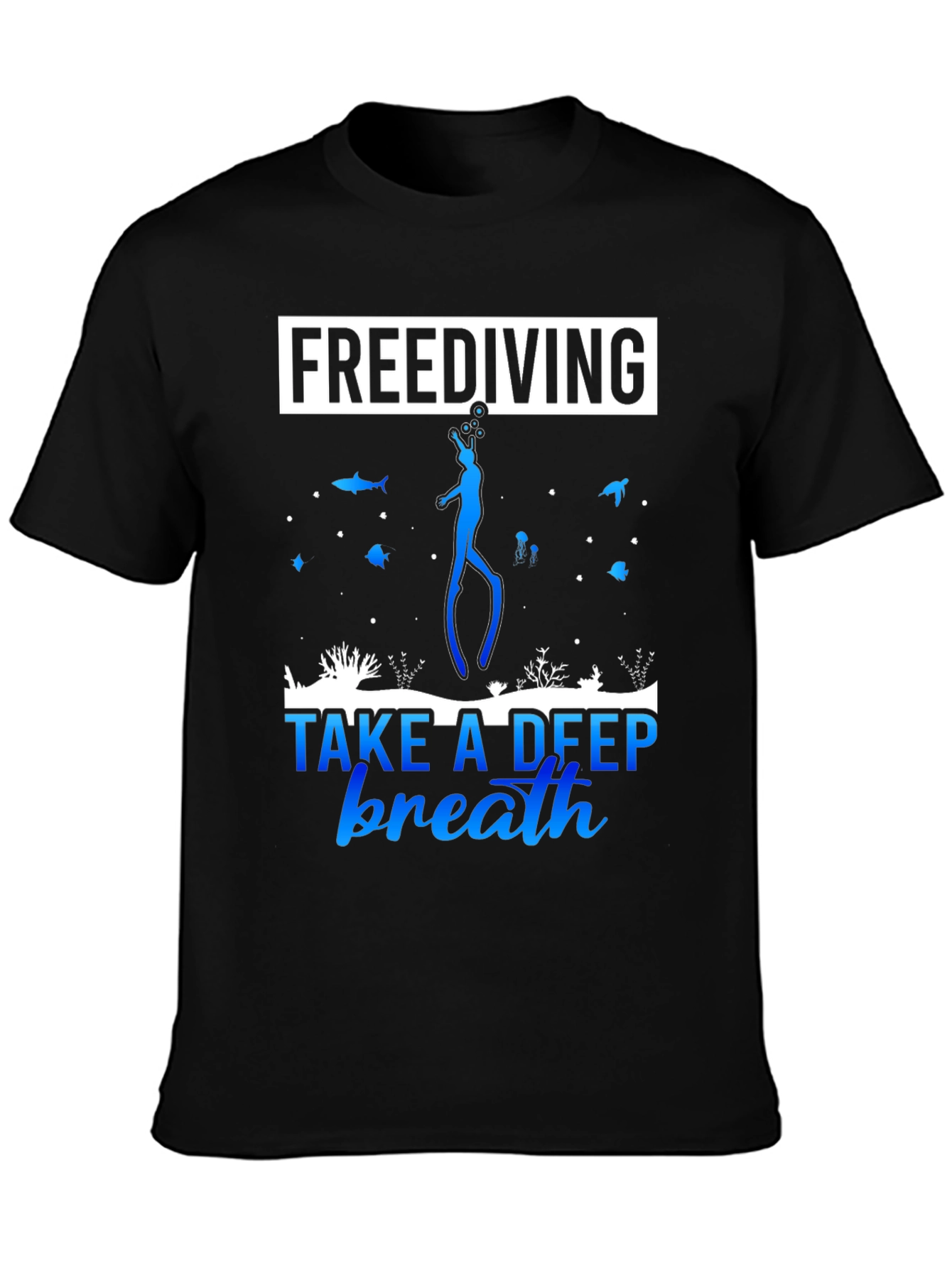 Freediving Take a Deep Breath Black T-Shirt