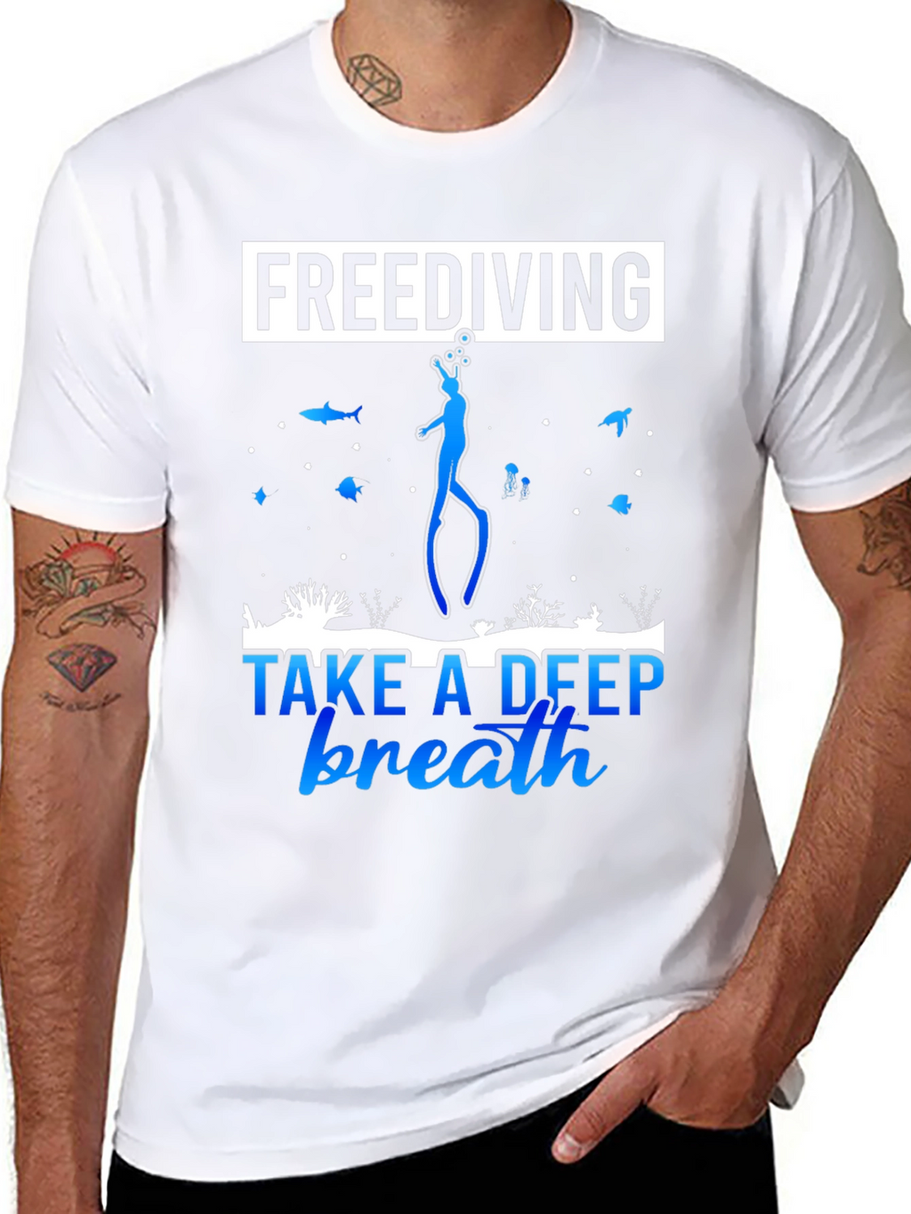 Freediving Take a Deep Breath Black T-Shirt