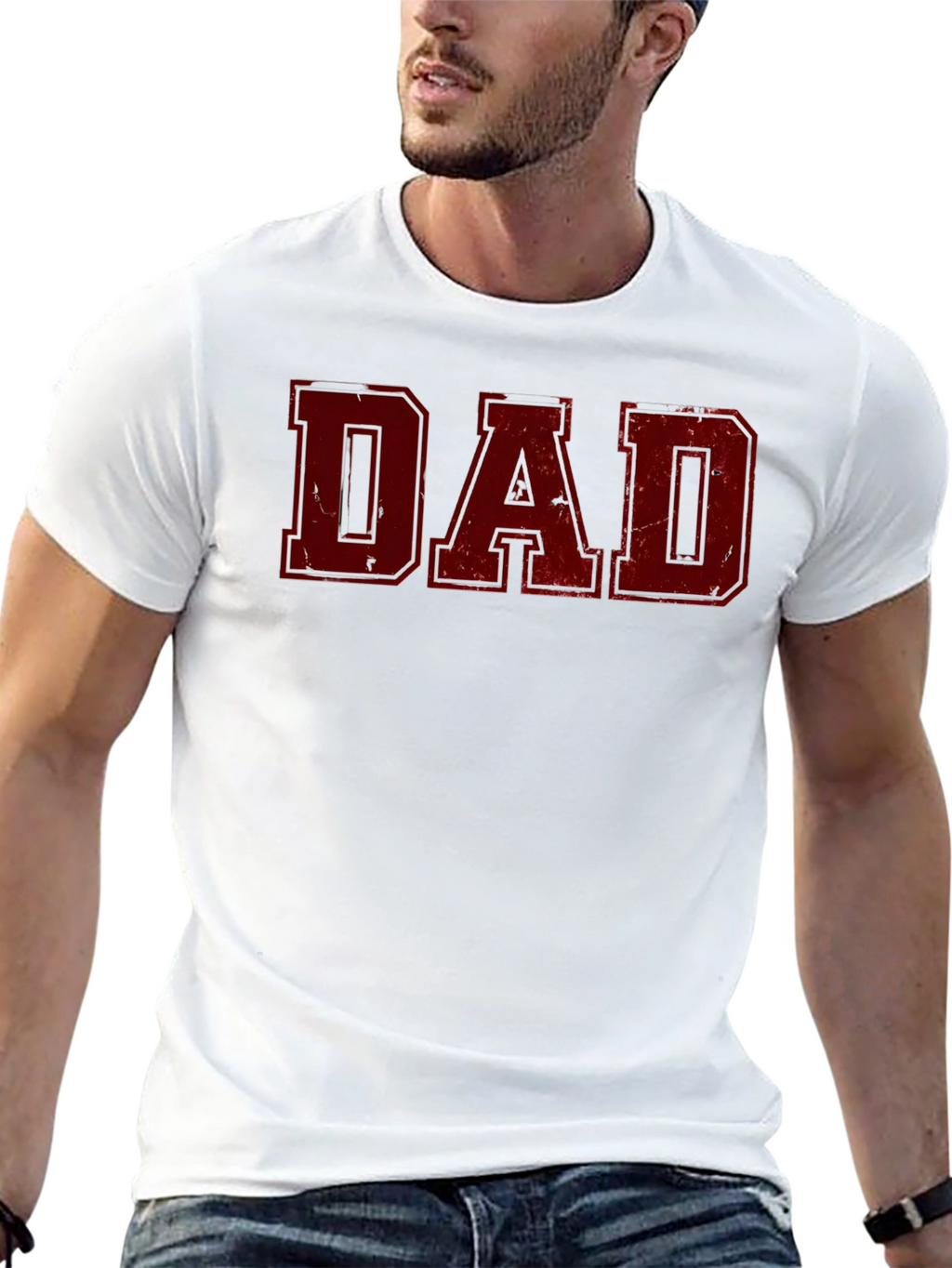 Distressed Dad Graphic Tee - Black