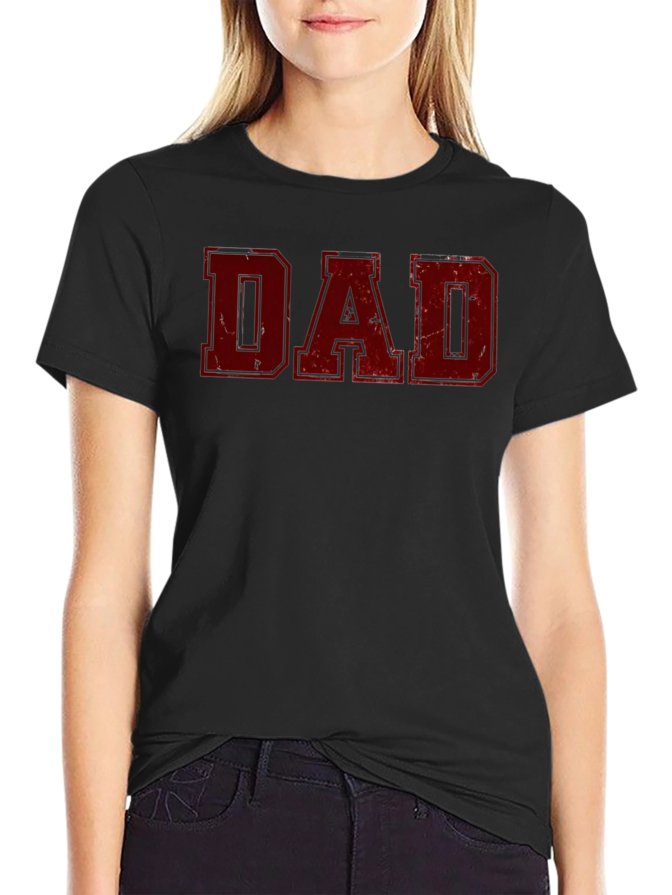 Distressed Dad Graphic Tee - Black