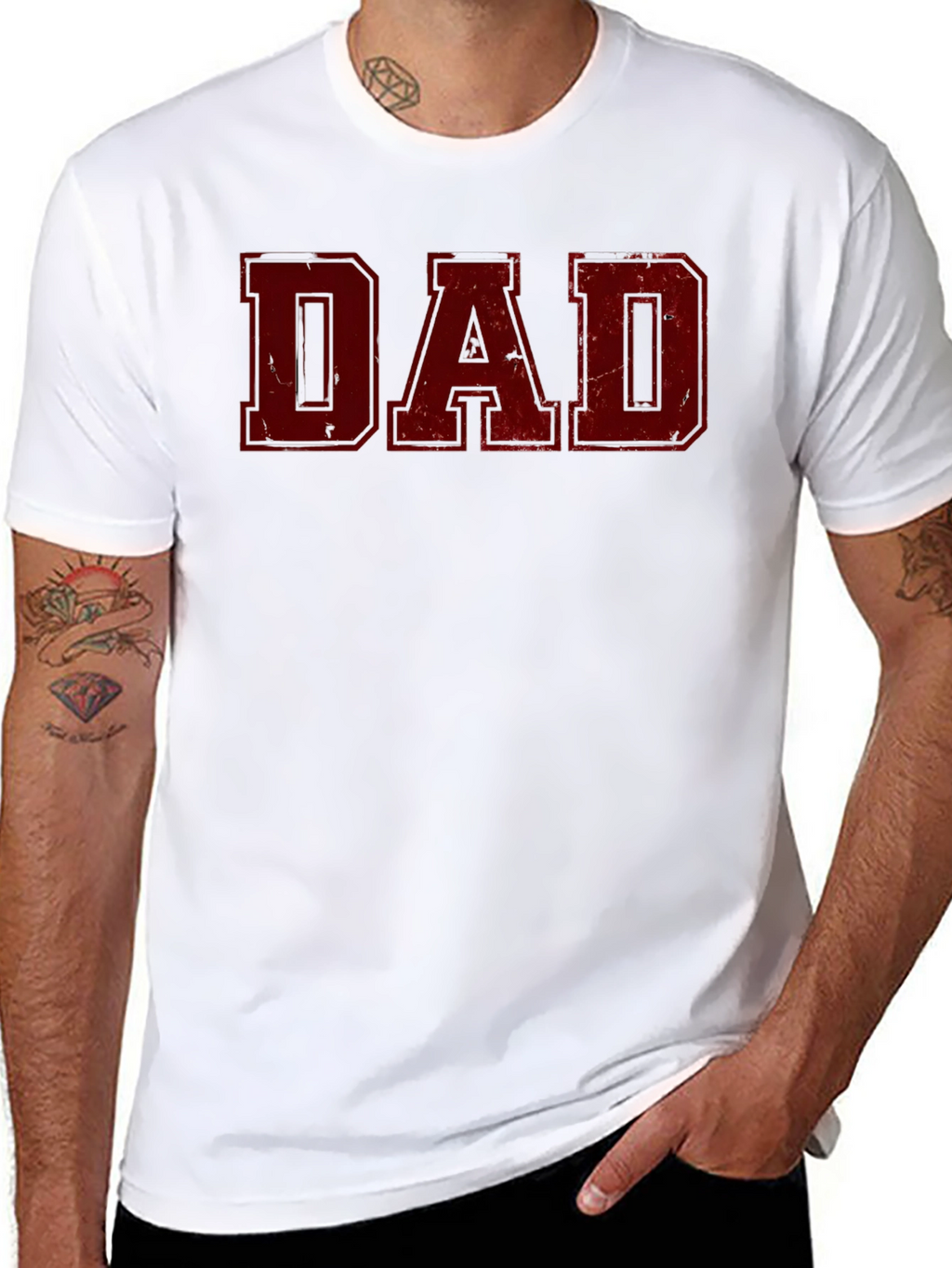 Distressed Dad Graphic Tee - Black