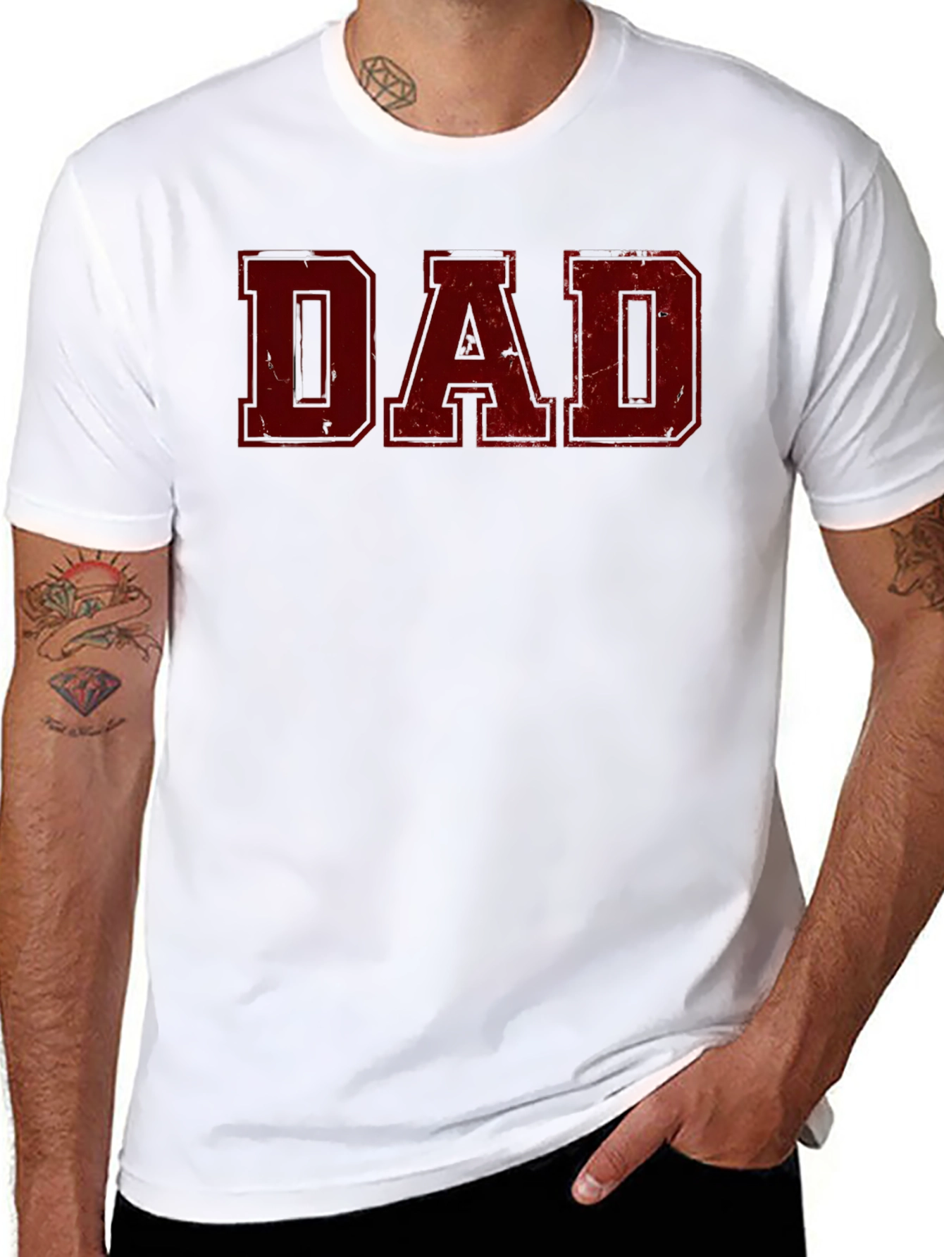 Distressed Dad Graphic Tee - Black