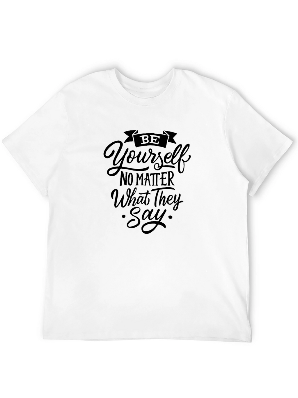 Be Yourself Graphic Tee - Black Cotton Blend