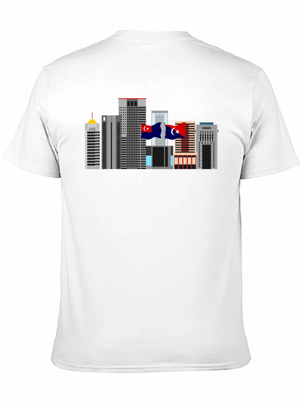 City Skyline Graphic Tee - Black Cotton T-Shirt