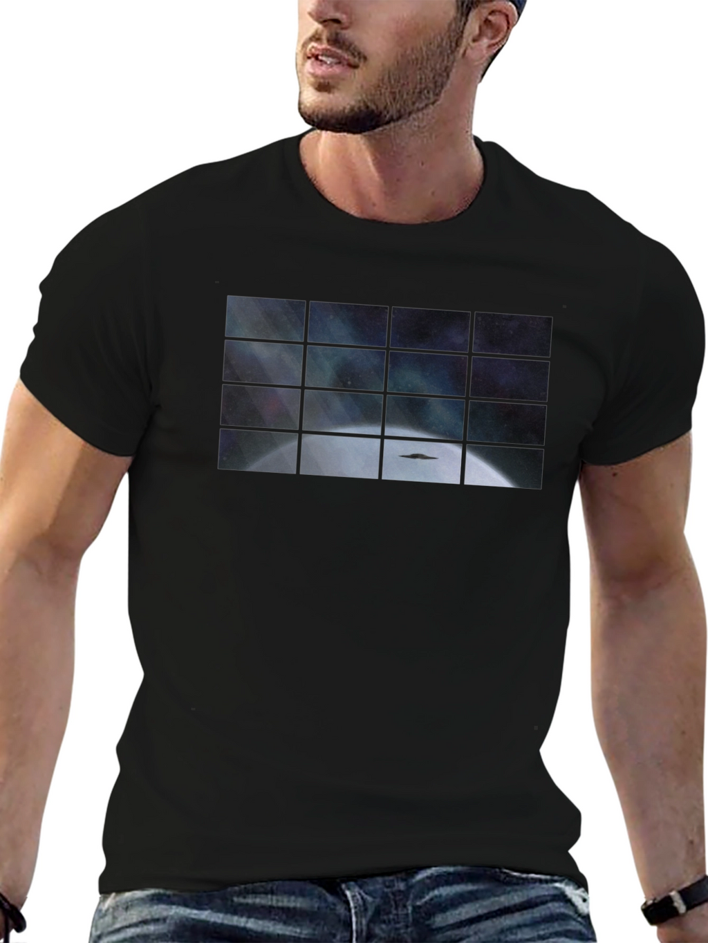 Window to Space T-Shirt - Black Unique Design
