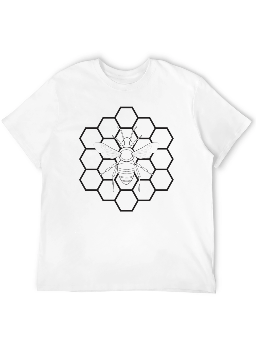 Honeycomb Bee Graphic Tee - Black