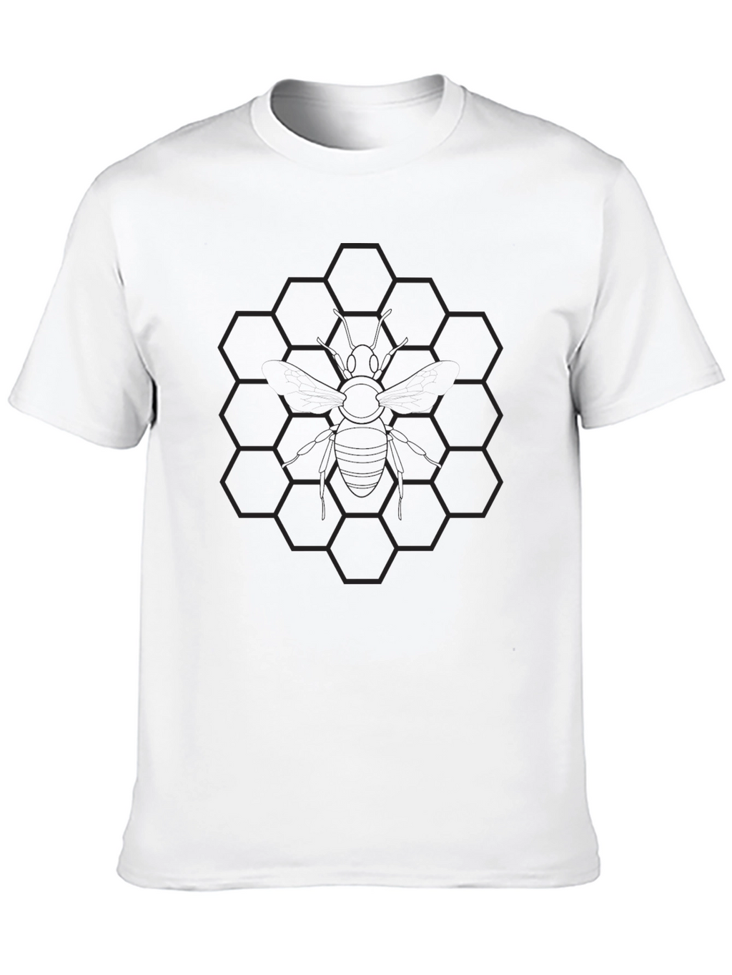 Honeycomb Bee Graphic Tee - Black