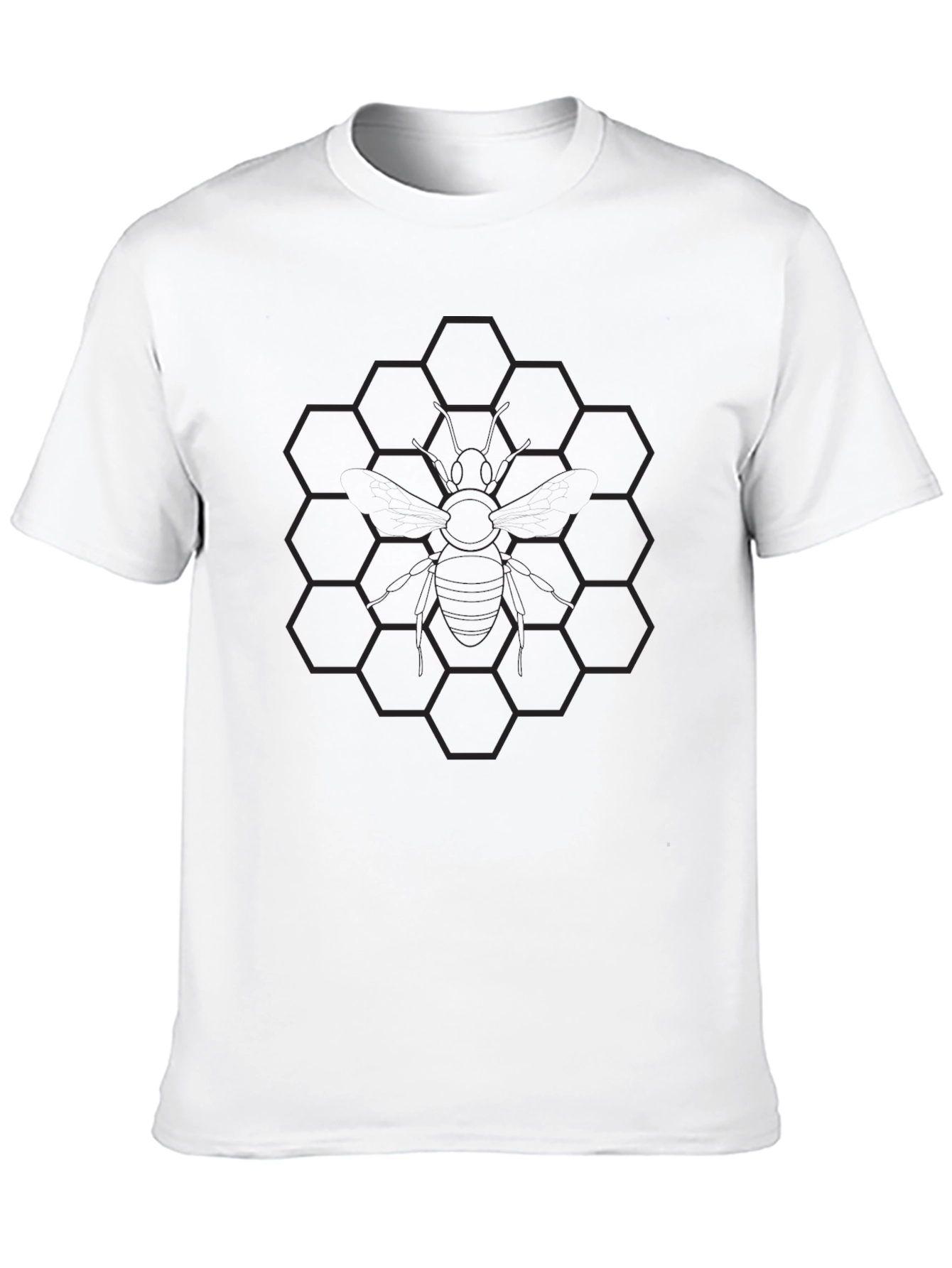 Honeycomb Bee Graphic Tee - Black