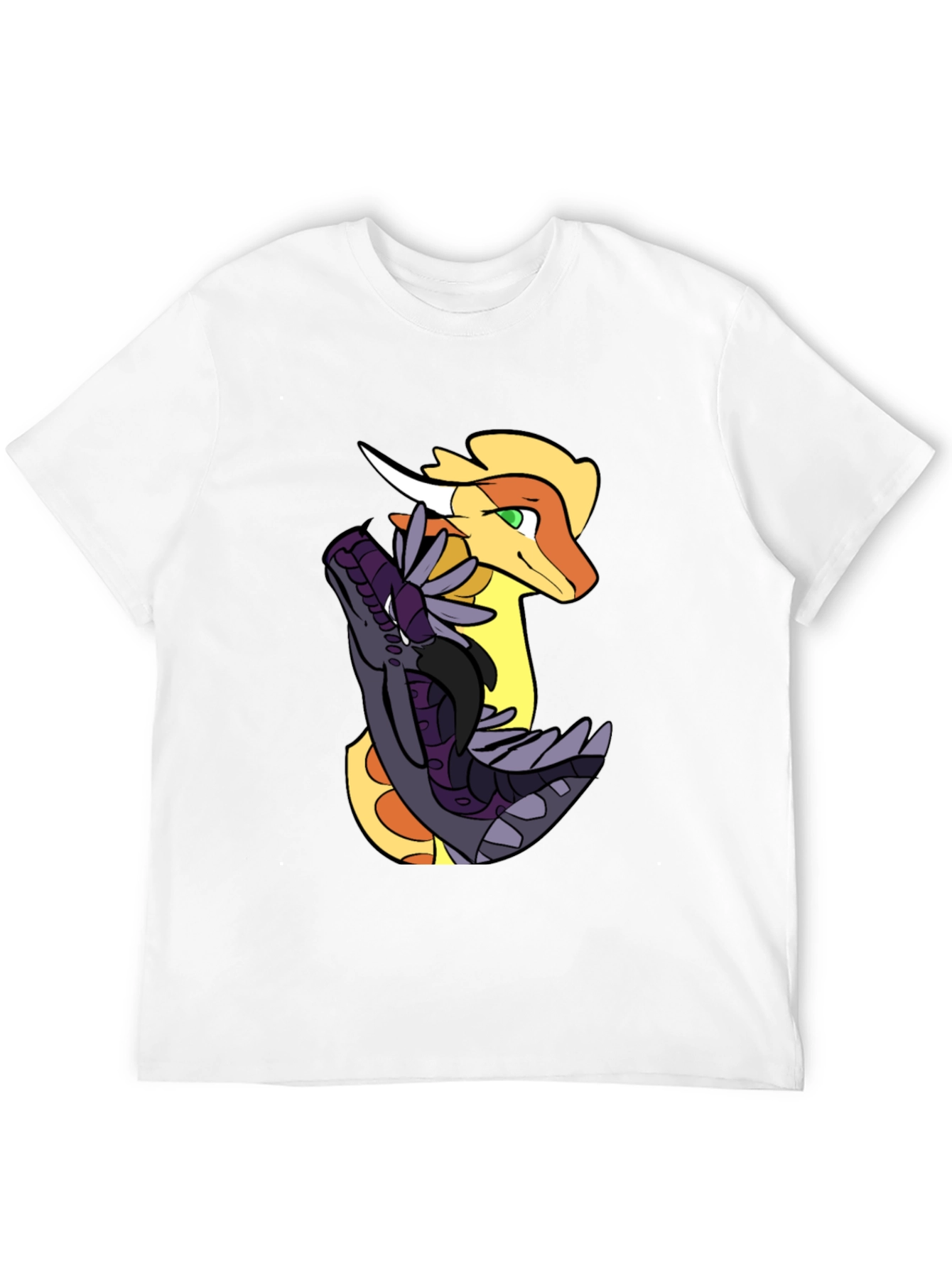 Dragon Duo Graphic Tee - Black Cotton Shirt