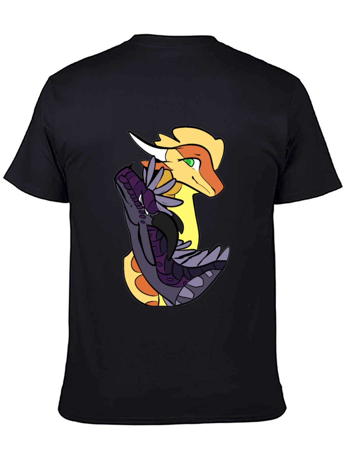 Dragon Duo Graphic Tee - Black Cotton Shirt