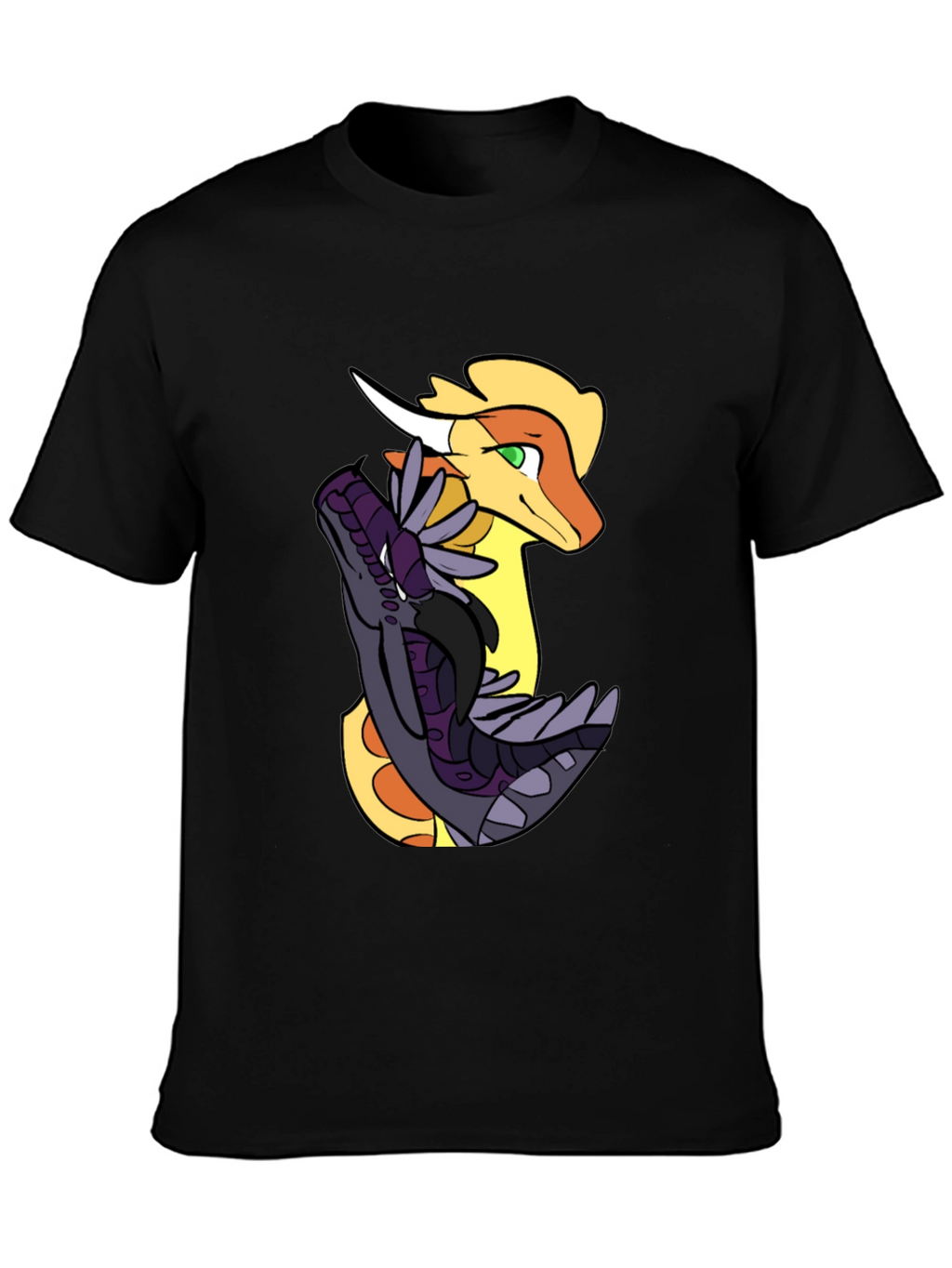 Dragon Duo Graphic Tee - Black Cotton Shirt