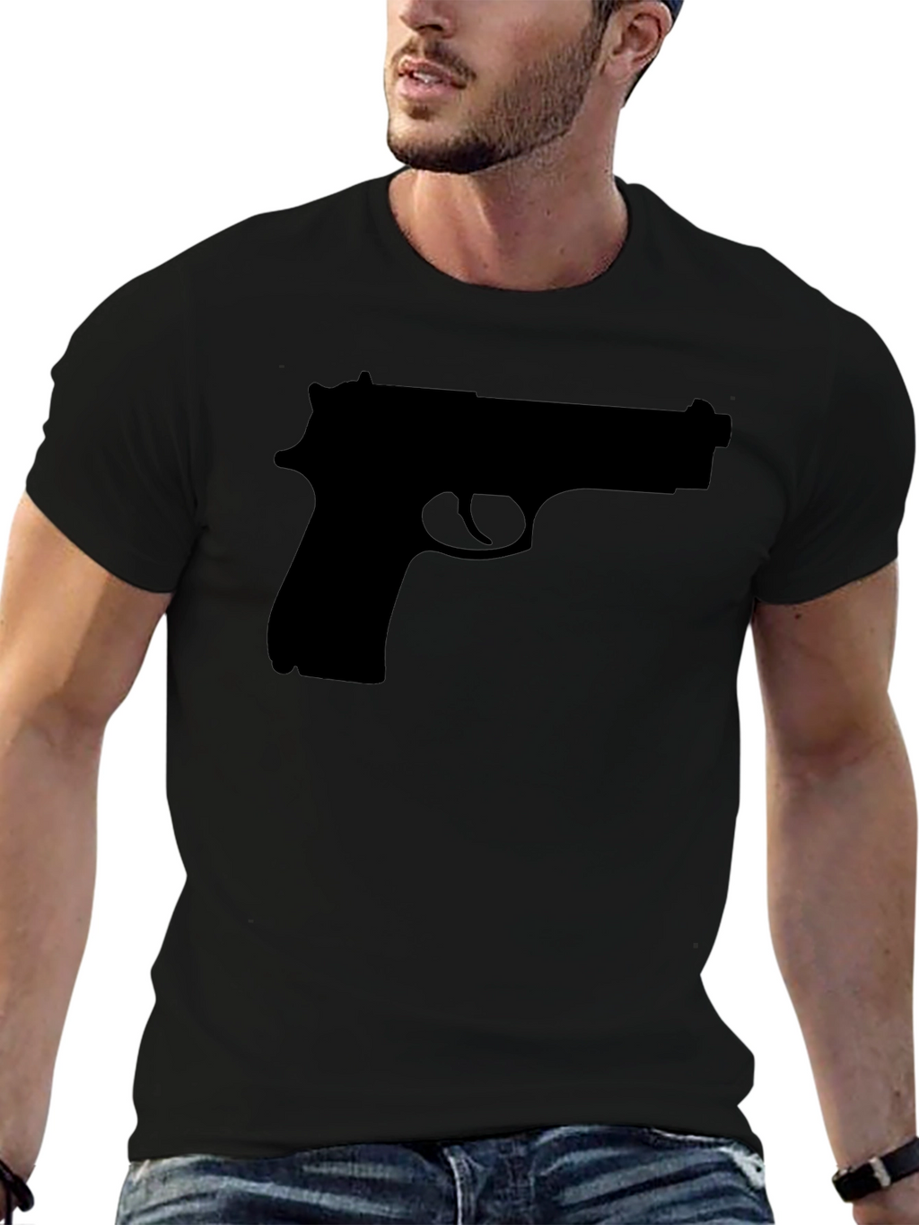 Black Pistol Graphic Tee - Mens