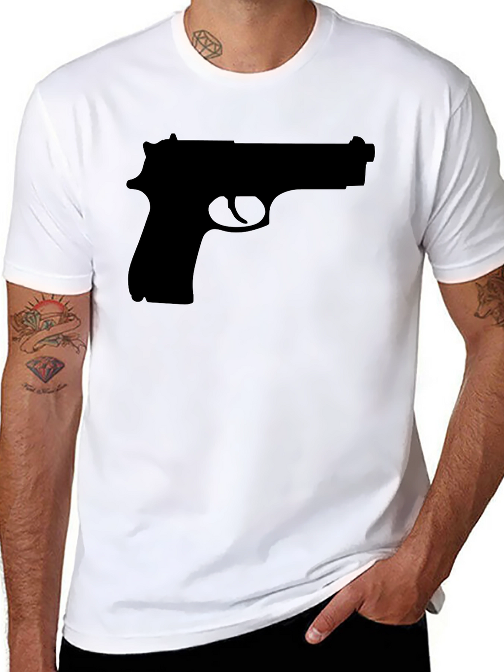 Black Pistol Graphic Tee - Mens