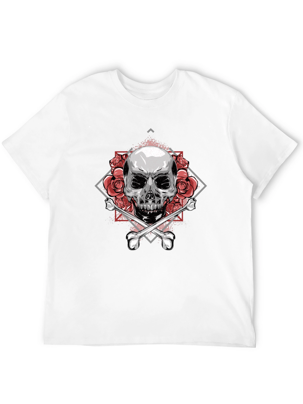 Skull & Roses Graphic Tee - Stylish Black T-Shirt