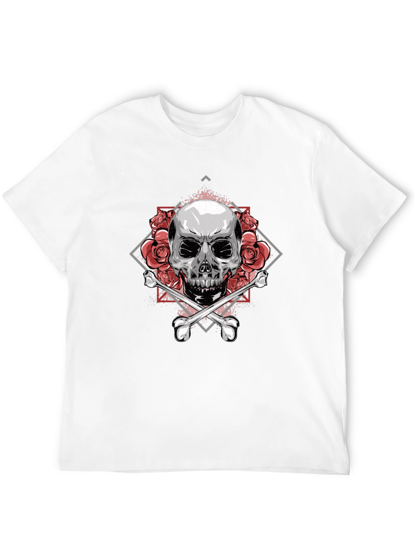 Skull & Roses Graphic Tee - Stylish Black T-Shirt