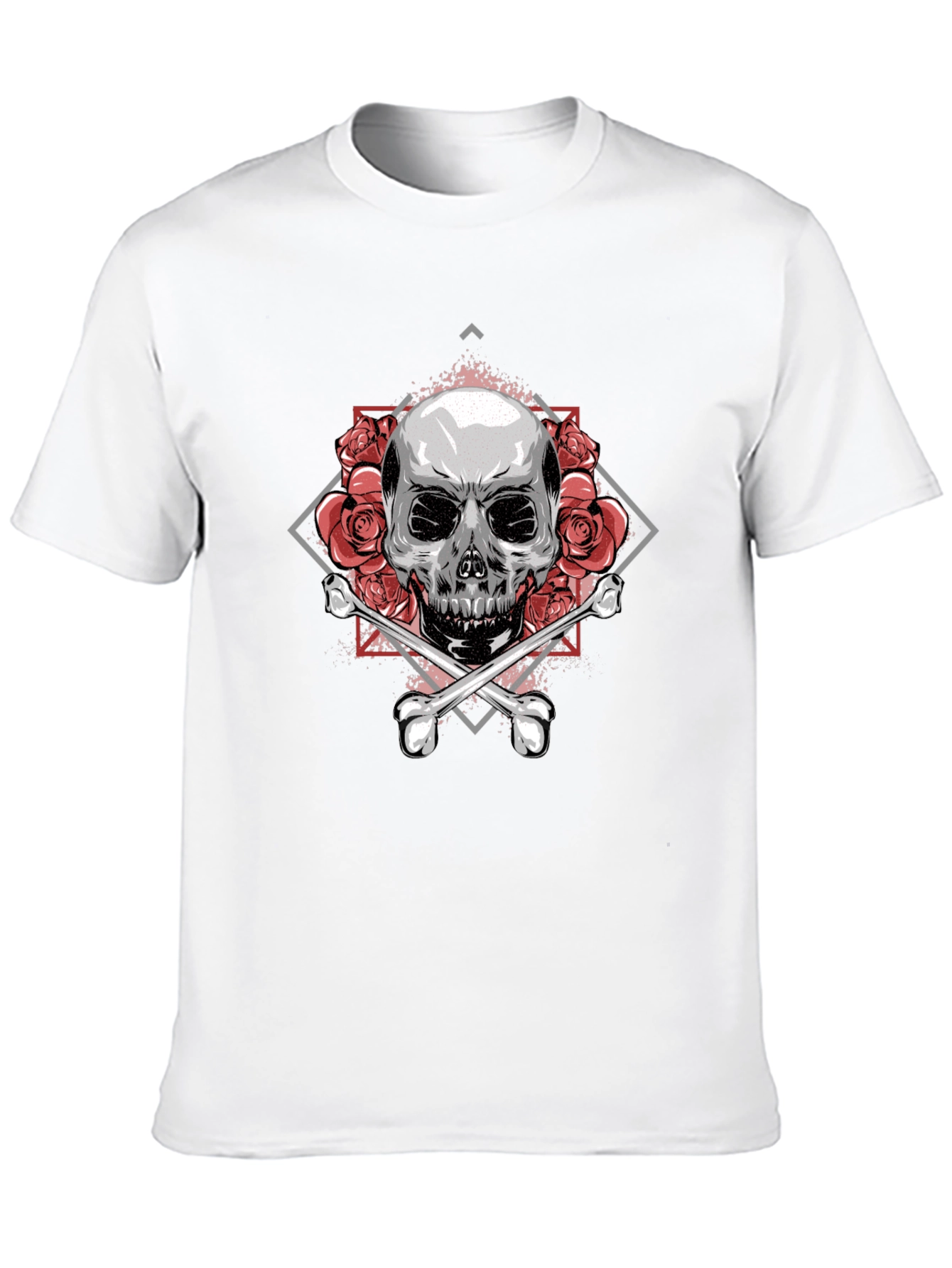 Skull & Roses Graphic Tee - Stylish Black T-Shirt
