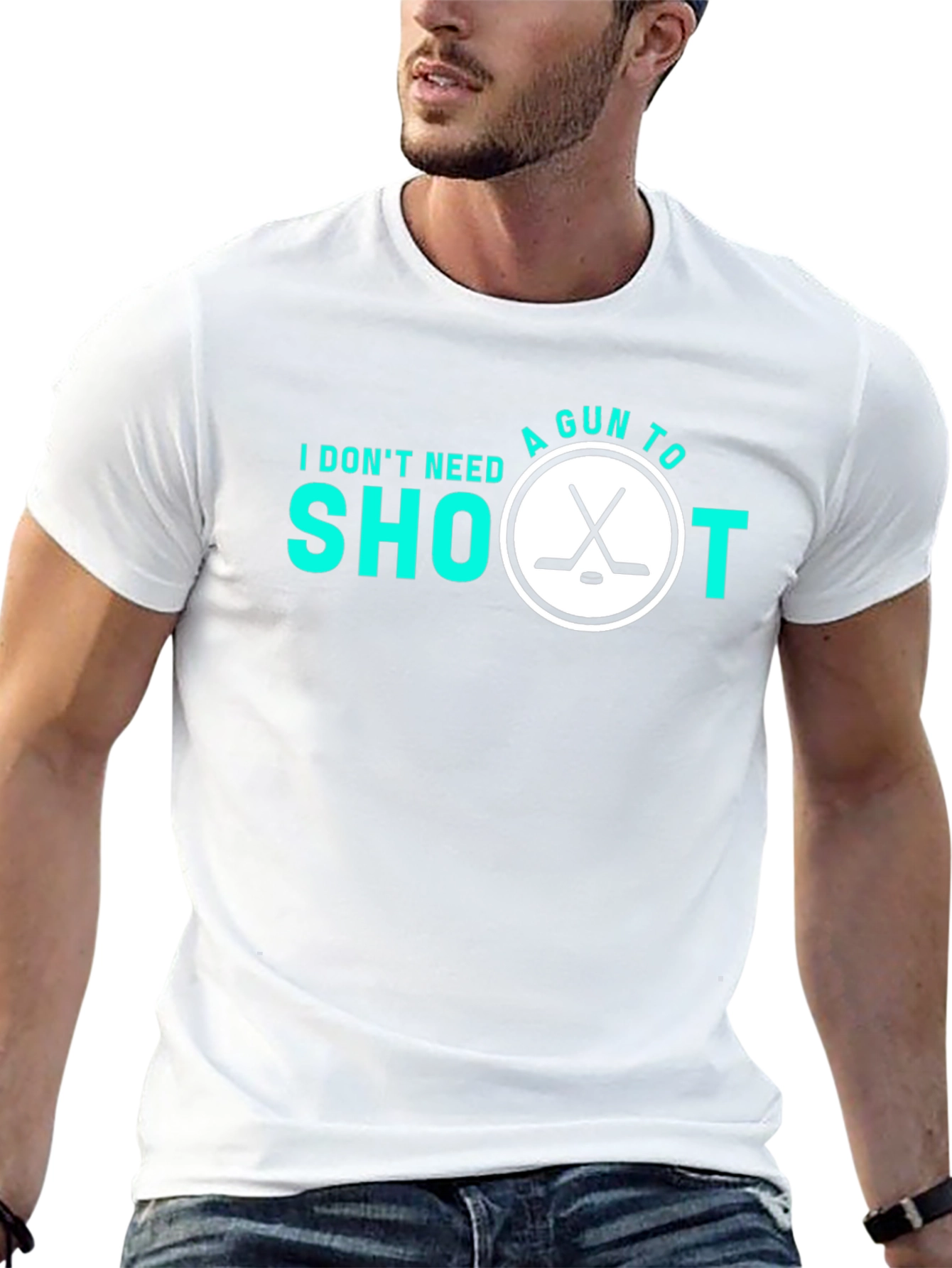 Hockey Shoot T-Shirt - I Dont Need A Gun!
