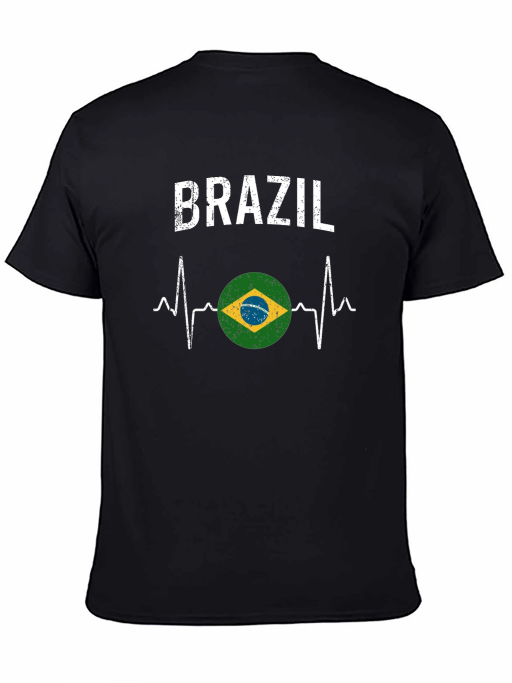 Brazil Heartbeat T-Shirt - Black