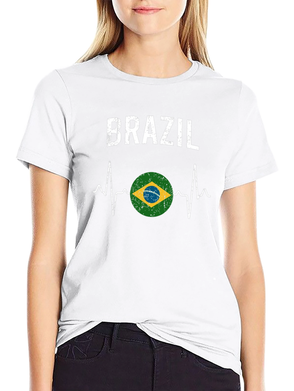 Brazil Heartbeat T-Shirt - Black