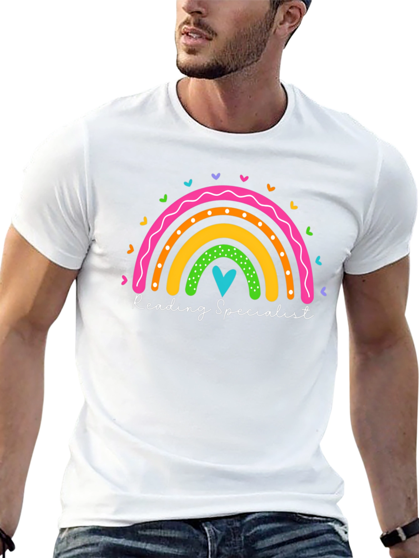 Reading Specialist Rainbow Heart T-Shirt