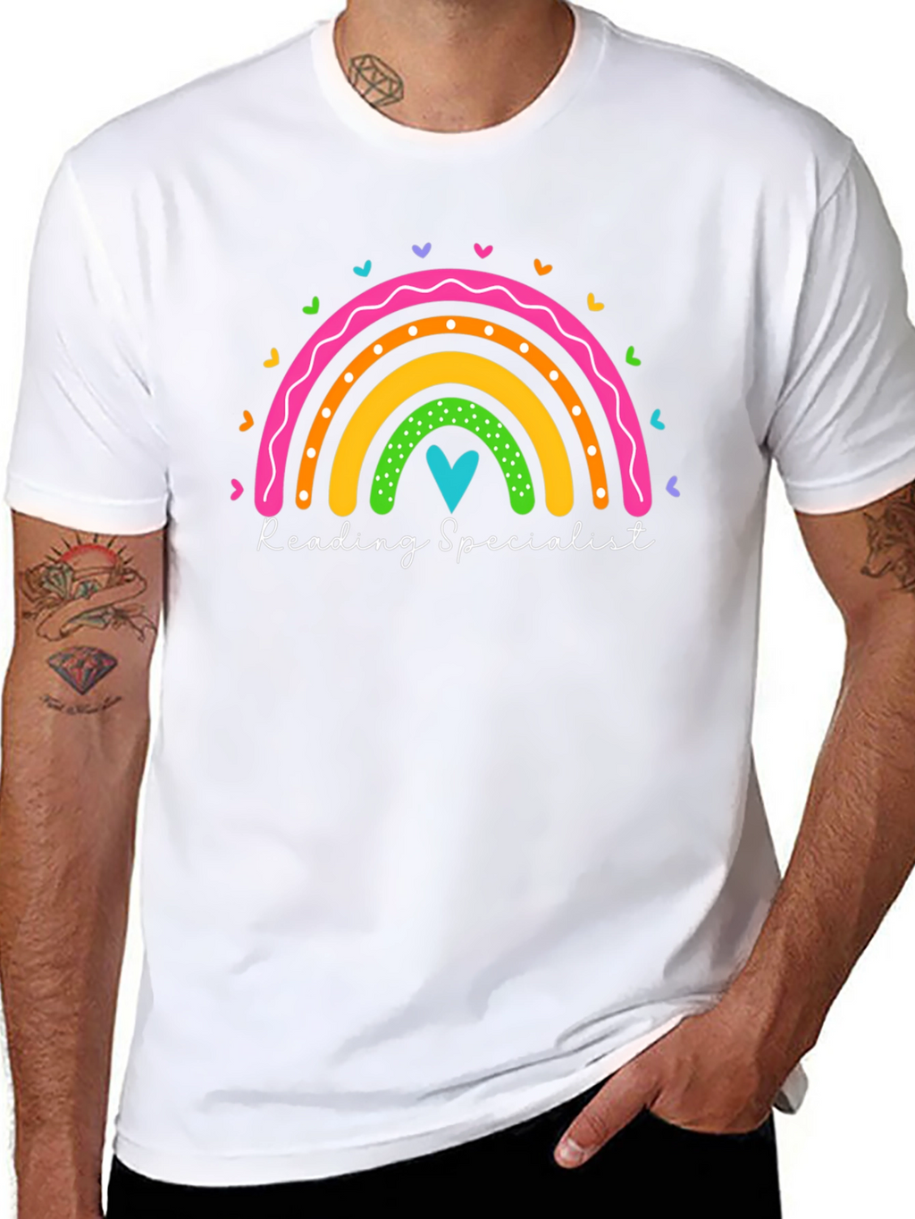 Reading Specialist Rainbow Heart T-Shirt