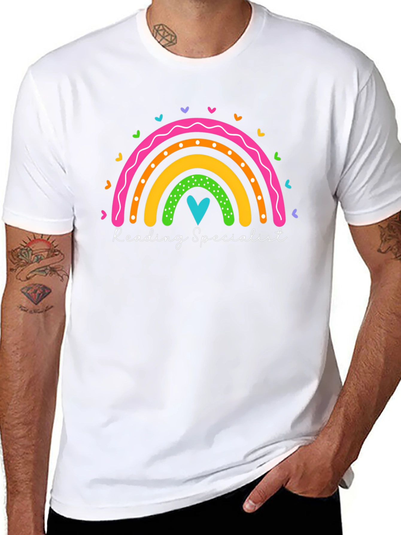 Reading Specialist Rainbow Heart T-Shirt