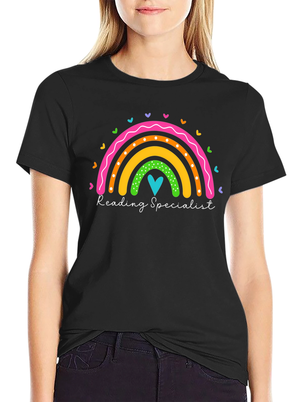 Reading Specialist Rainbow Heart T-Shirt