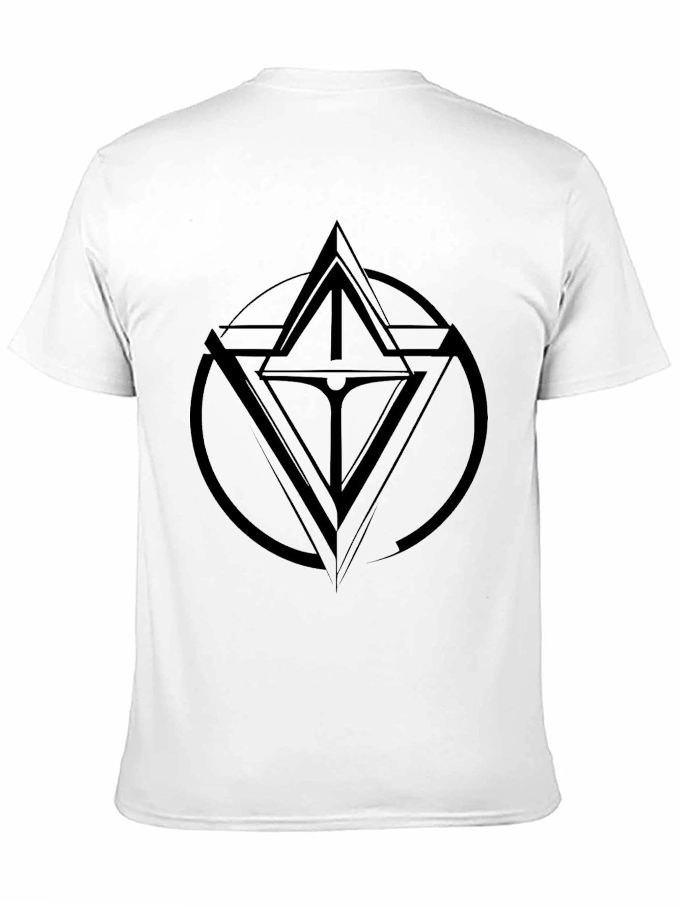 Mens Black Graphic Tee - Geometric Design