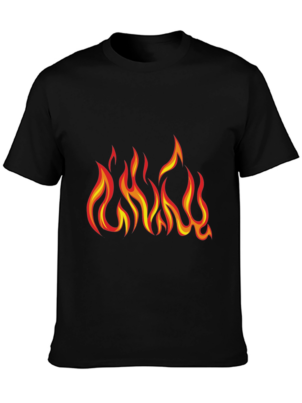 Fiery Flame Graphic T-Shirt - Bold Black Tee