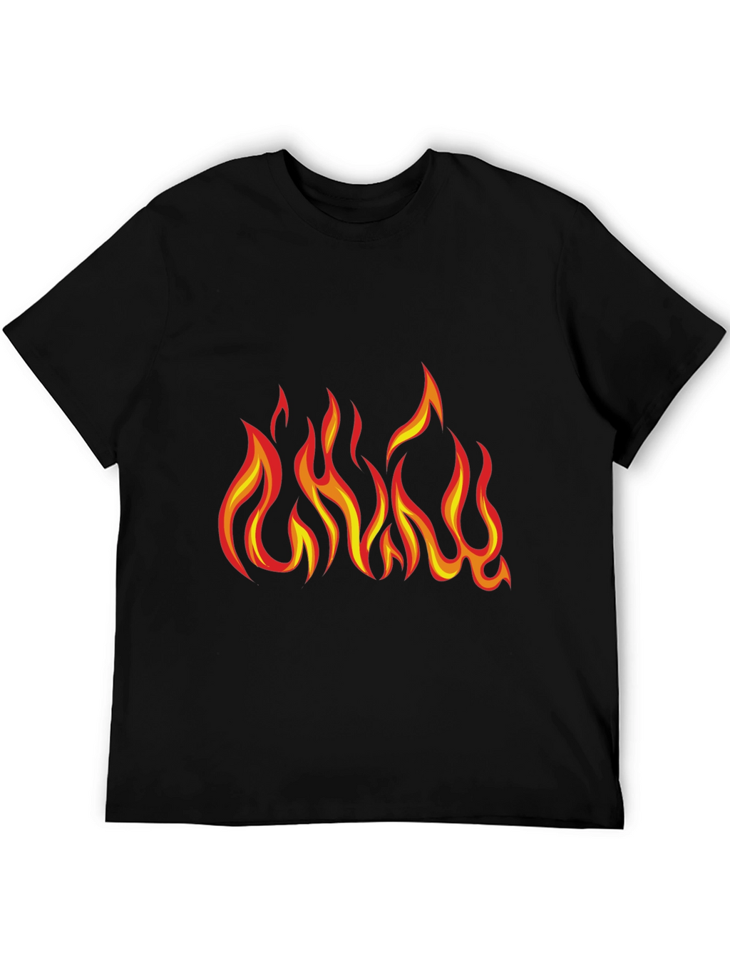 Fiery Flame Graphic T-Shirt - Bold Black Tee