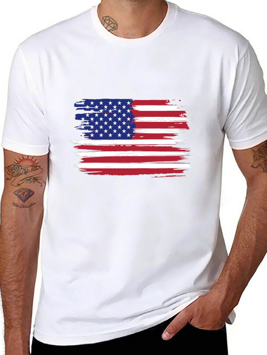 American Flag Distressed Graphic T-Shirt