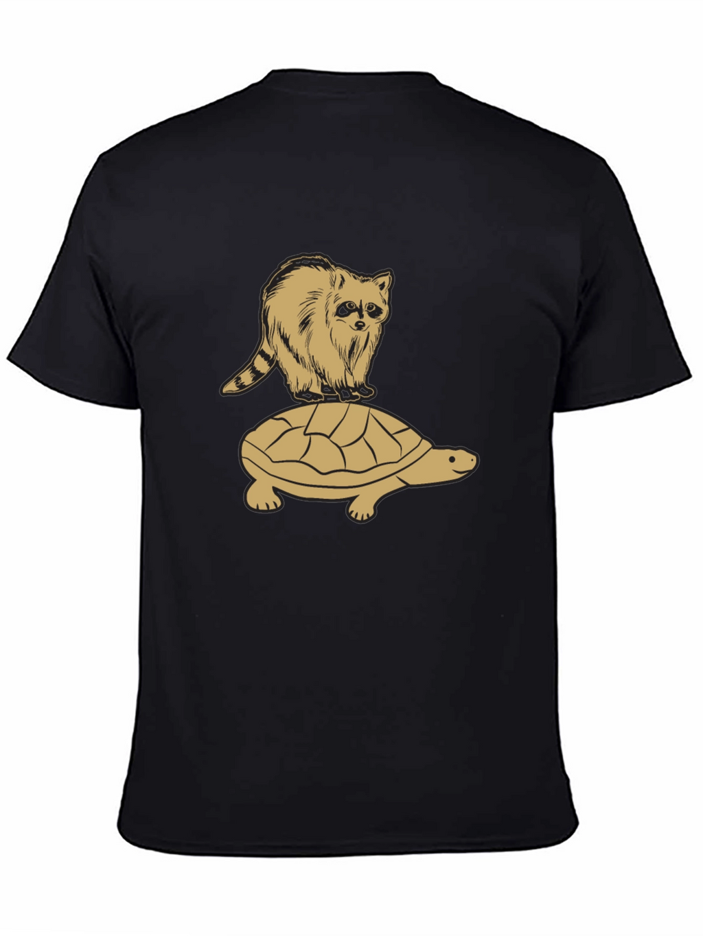 Raccoon Riding Turtle Graphic T-Shirt