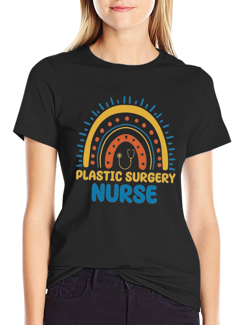 Plastic Surgery Nurse Rainbow Graphic Tee