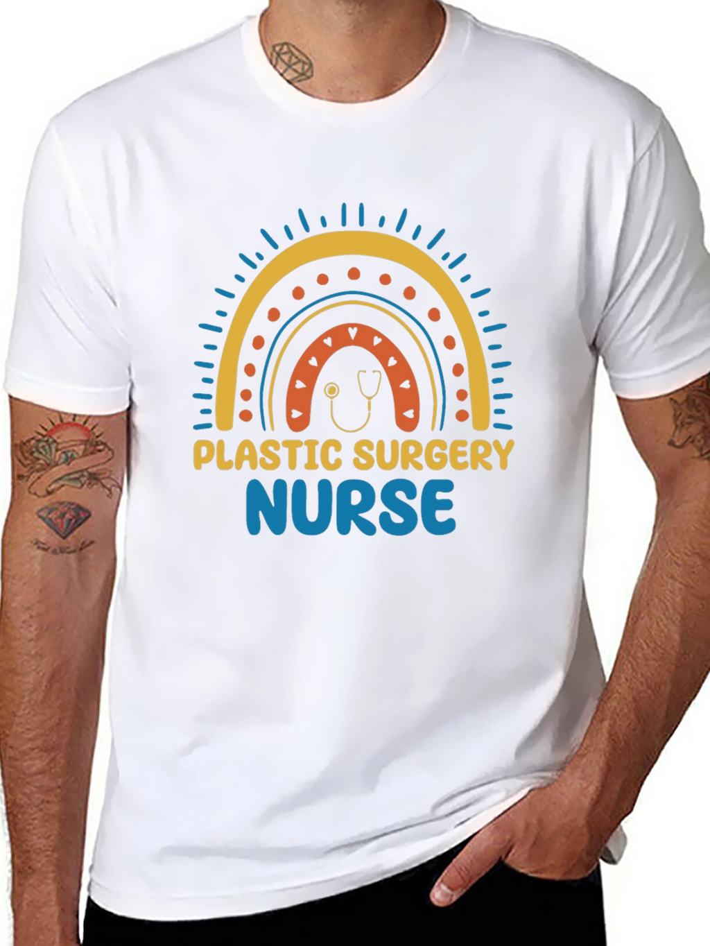 Plastic Surgery Nurse Rainbow Graphic Tee