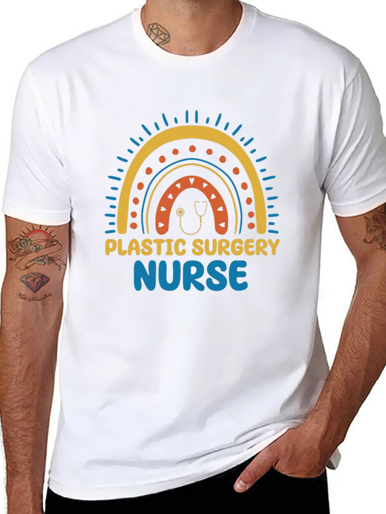 Plastic Surgery Nurse Rainbow Graphic Tee