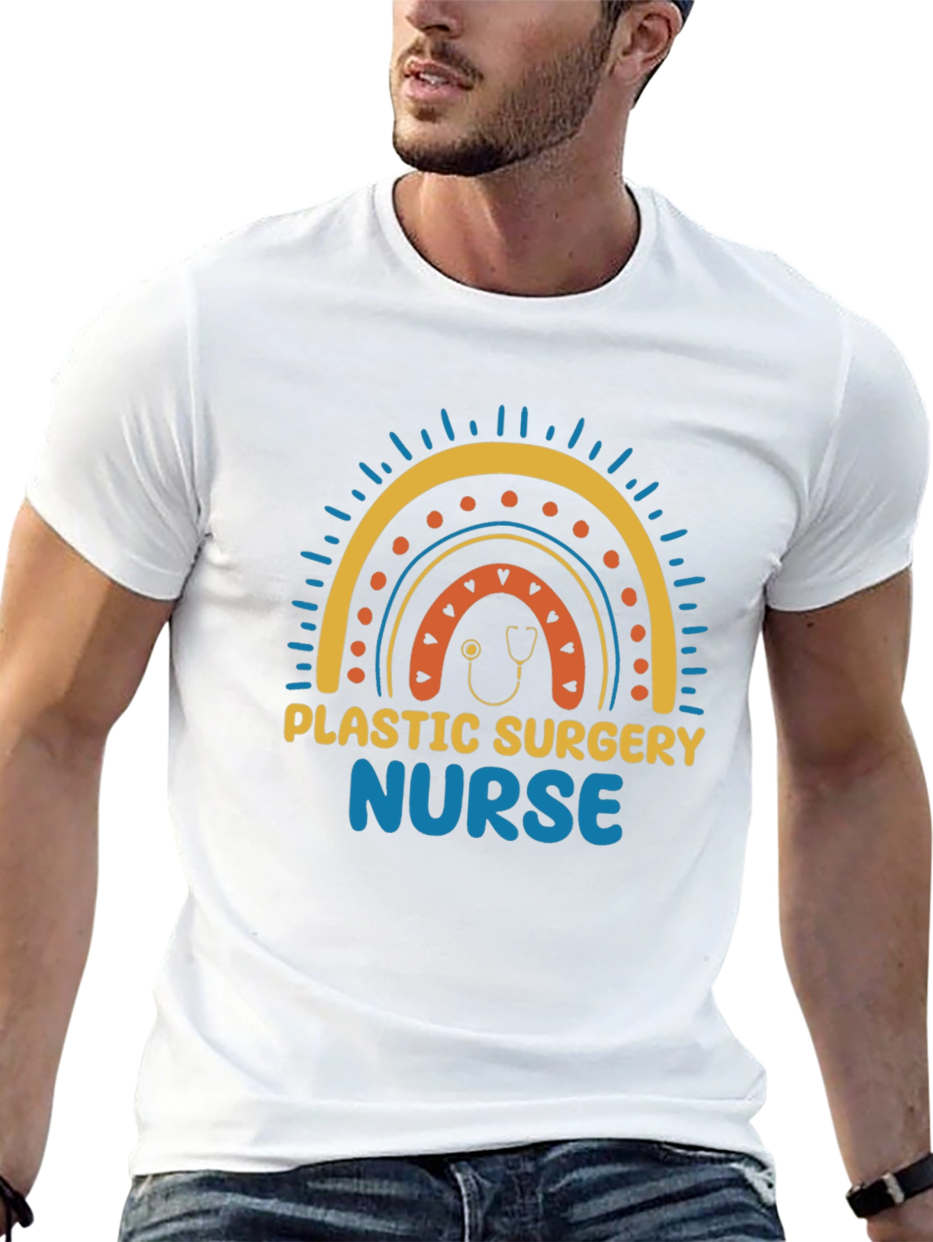 Plastic Surgery Nurse Rainbow Graphic Tee