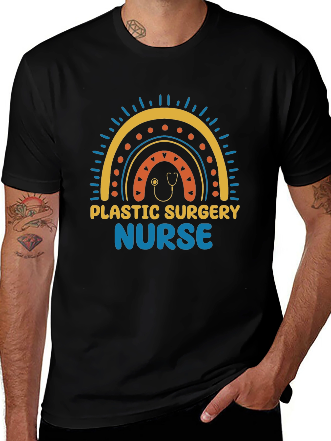 Plastic Surgery Nurse Rainbow Graphic Tee