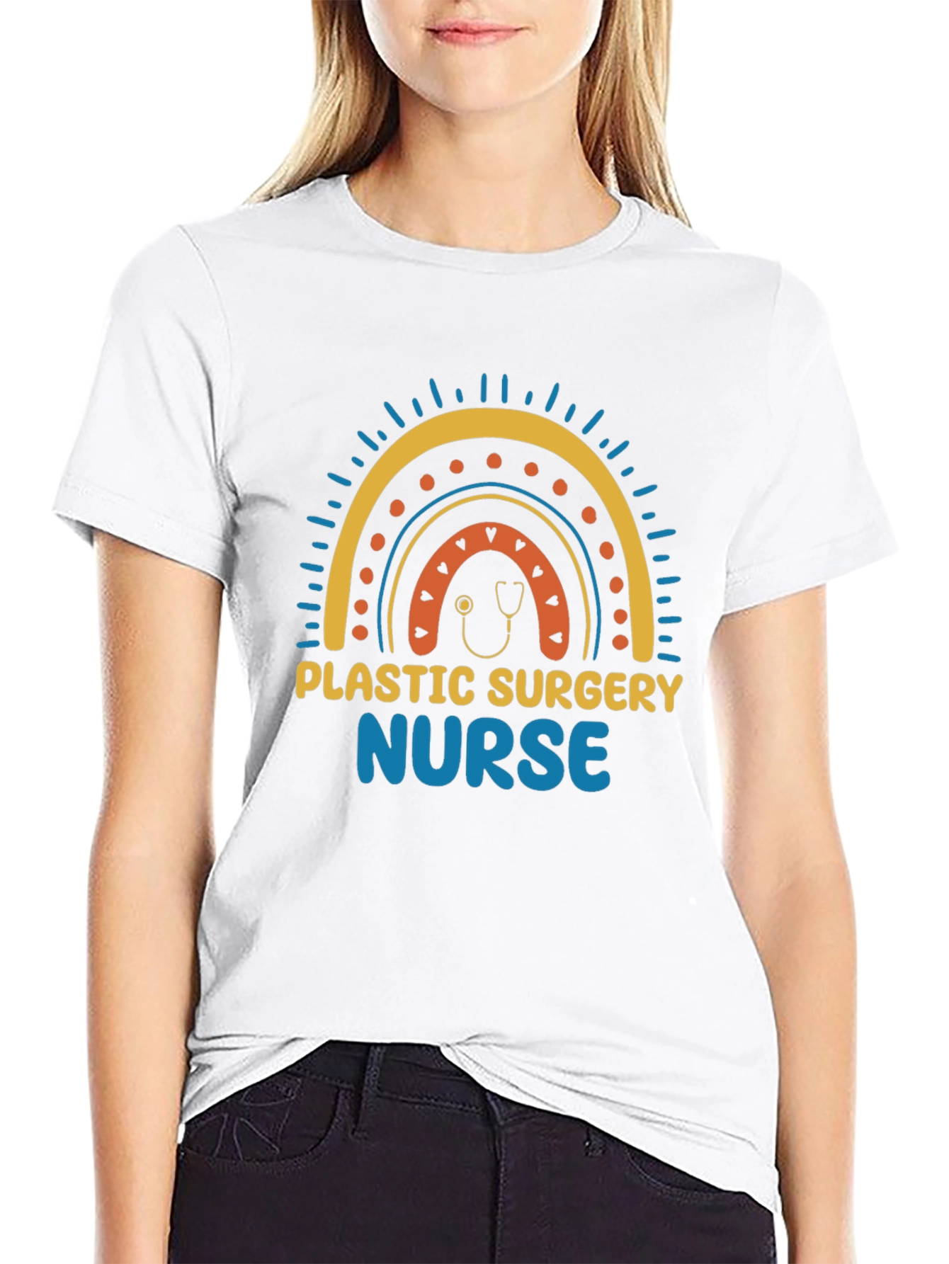 Plastic Surgery Nurse Rainbow Graphic Tee