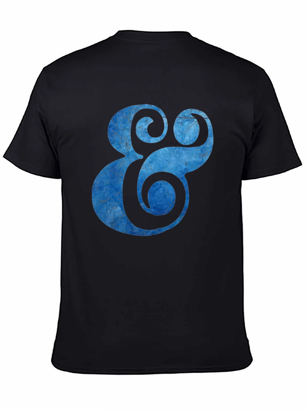 Blue Ampersand Graphic Black T-Shirt