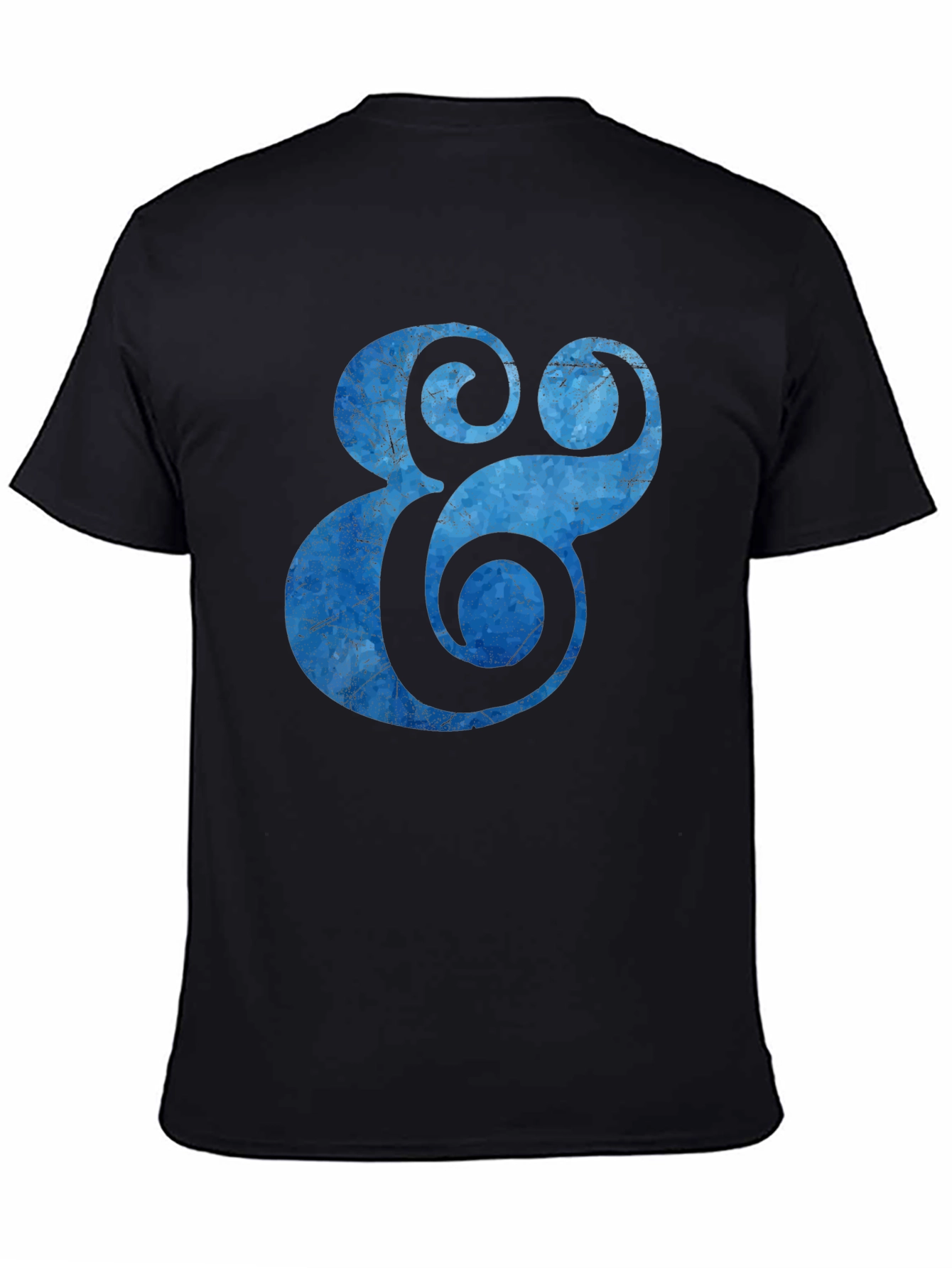 Blue Ampersand Graphic Black T-Shirt