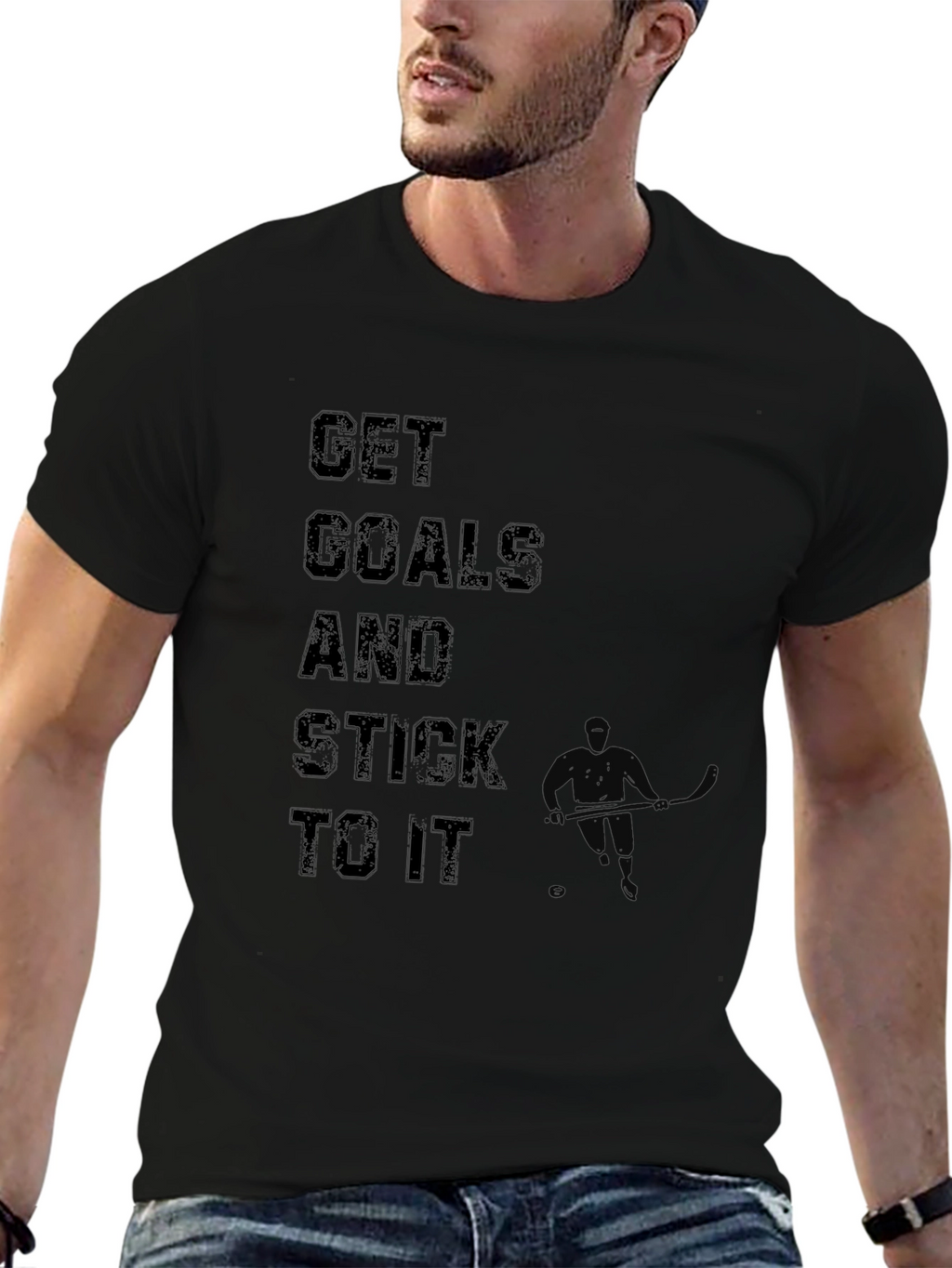 Motivational Get Goals Black T-Shirt