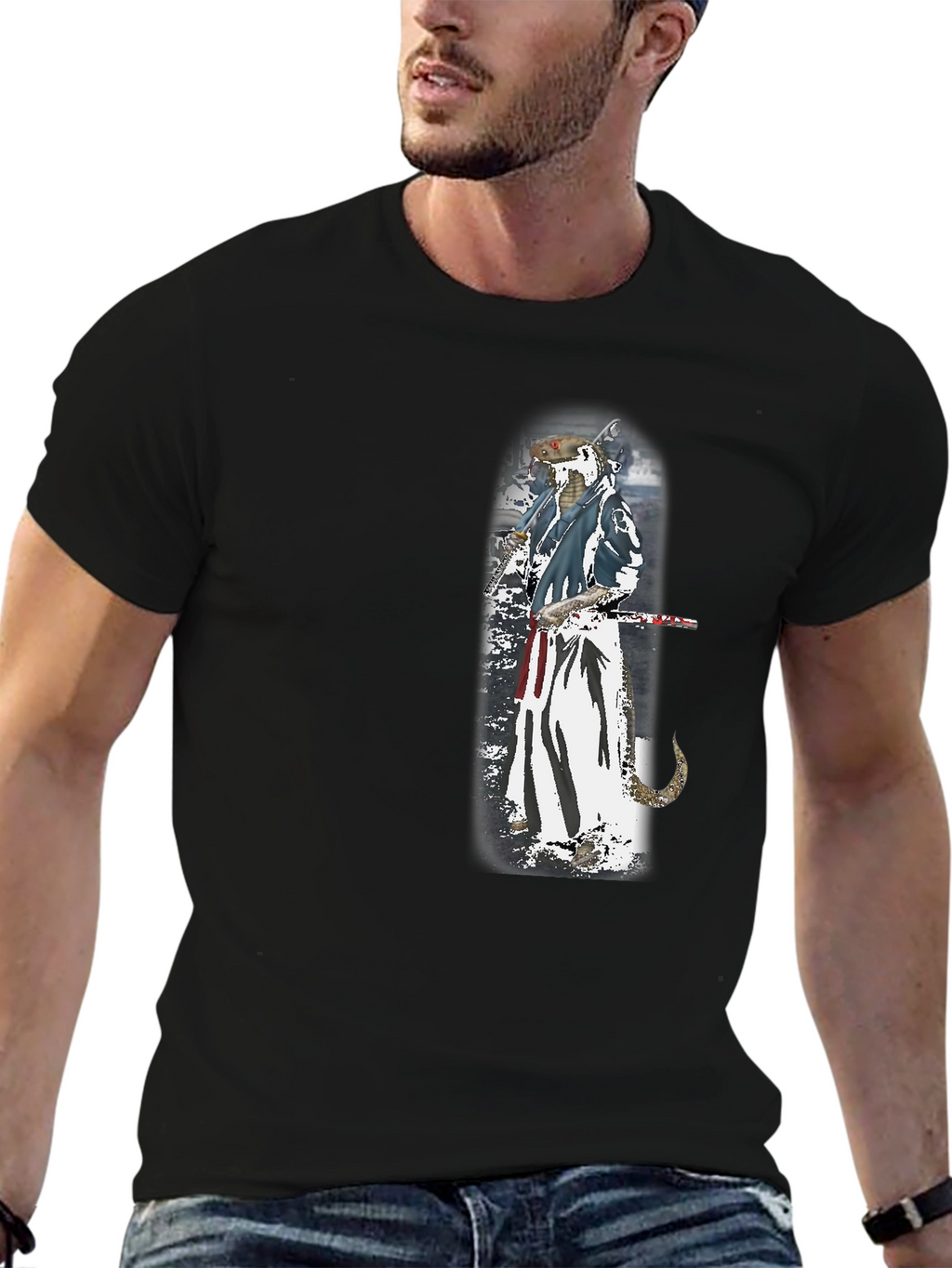 Samurai Rat T-Shirt - Unique Graphic Tee