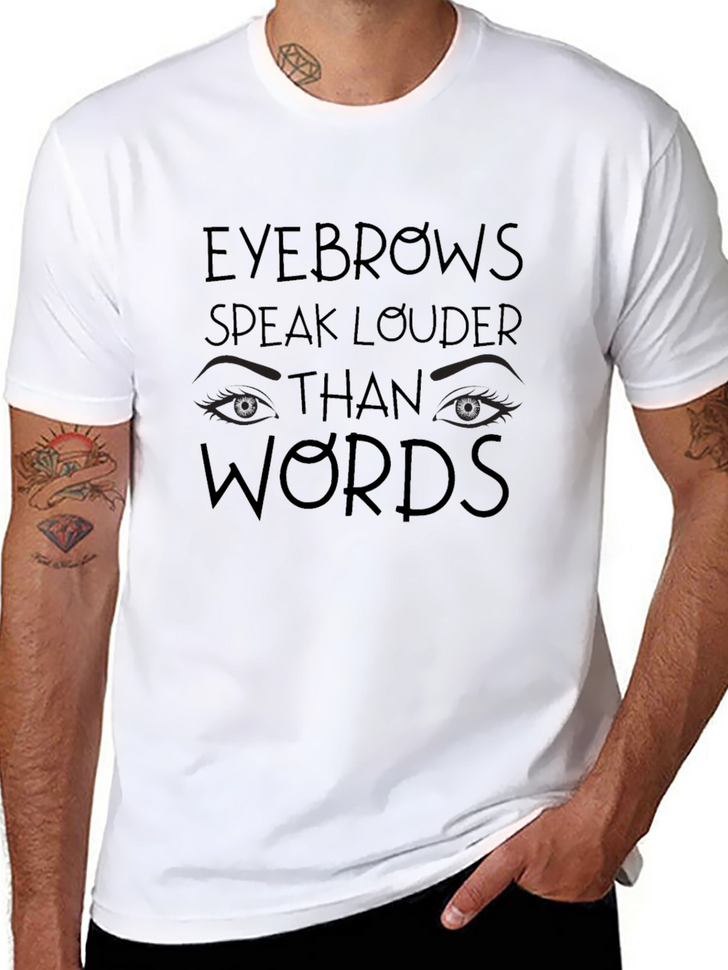 Eyebrows Speak Louder Mens Graphic Tee