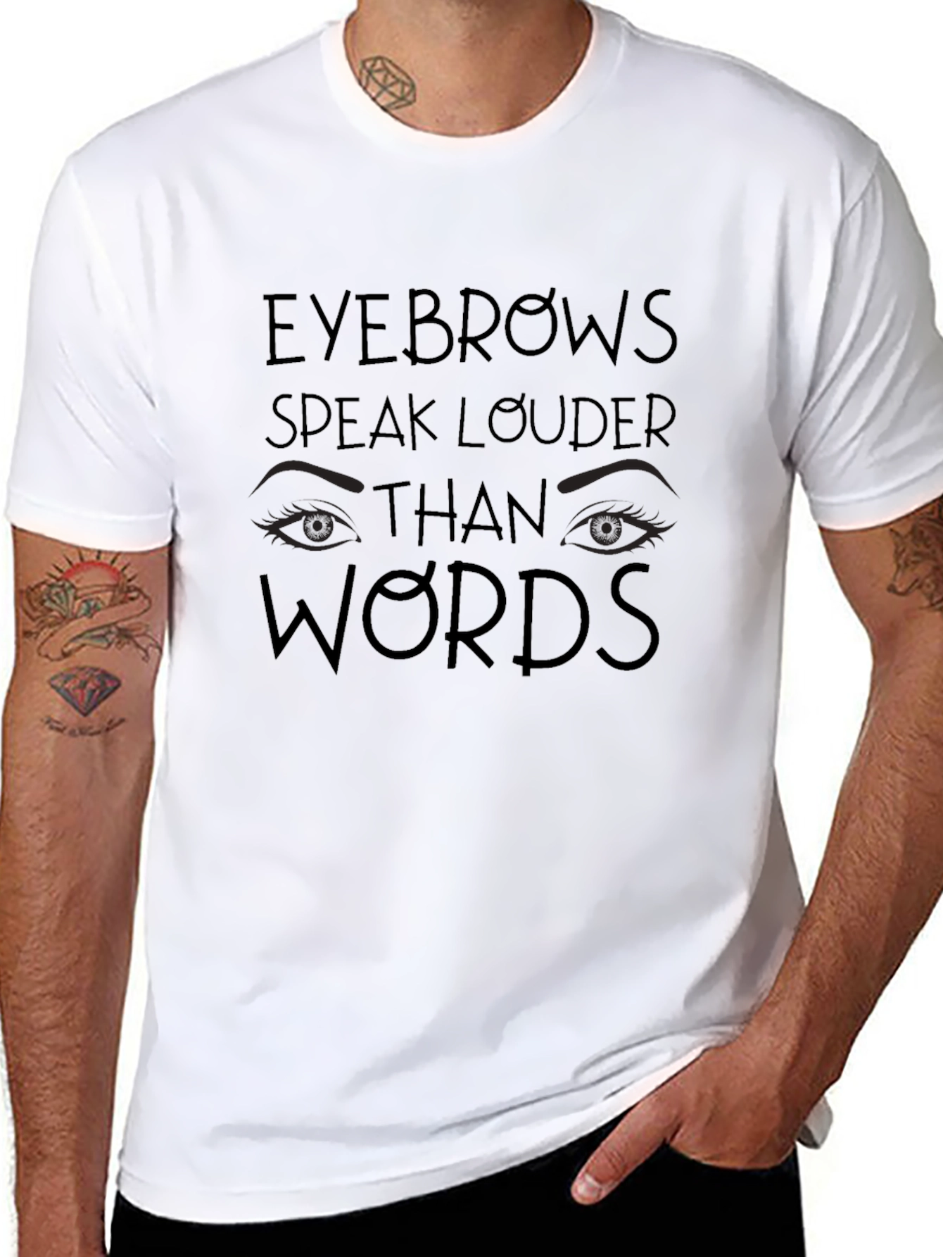 Eyebrows Speak Louder Mens Graphic Tee