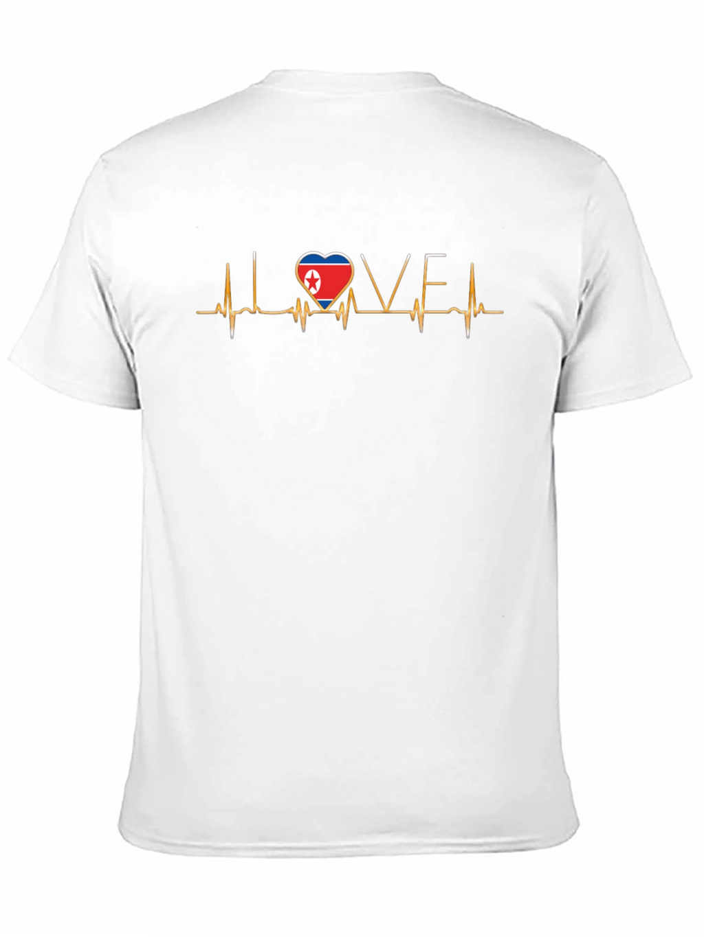 I Love North Korea Heartbeat Black T-Shirt