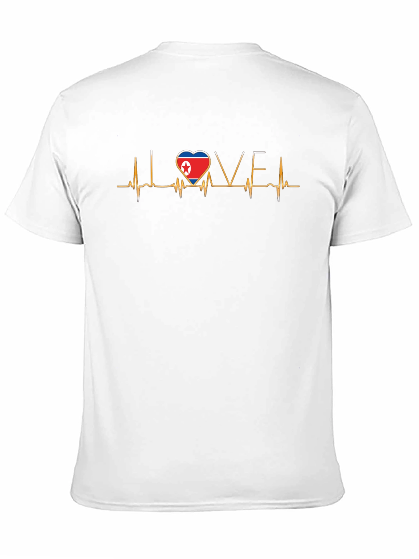 I Love North Korea Heartbeat Black T-Shirt
