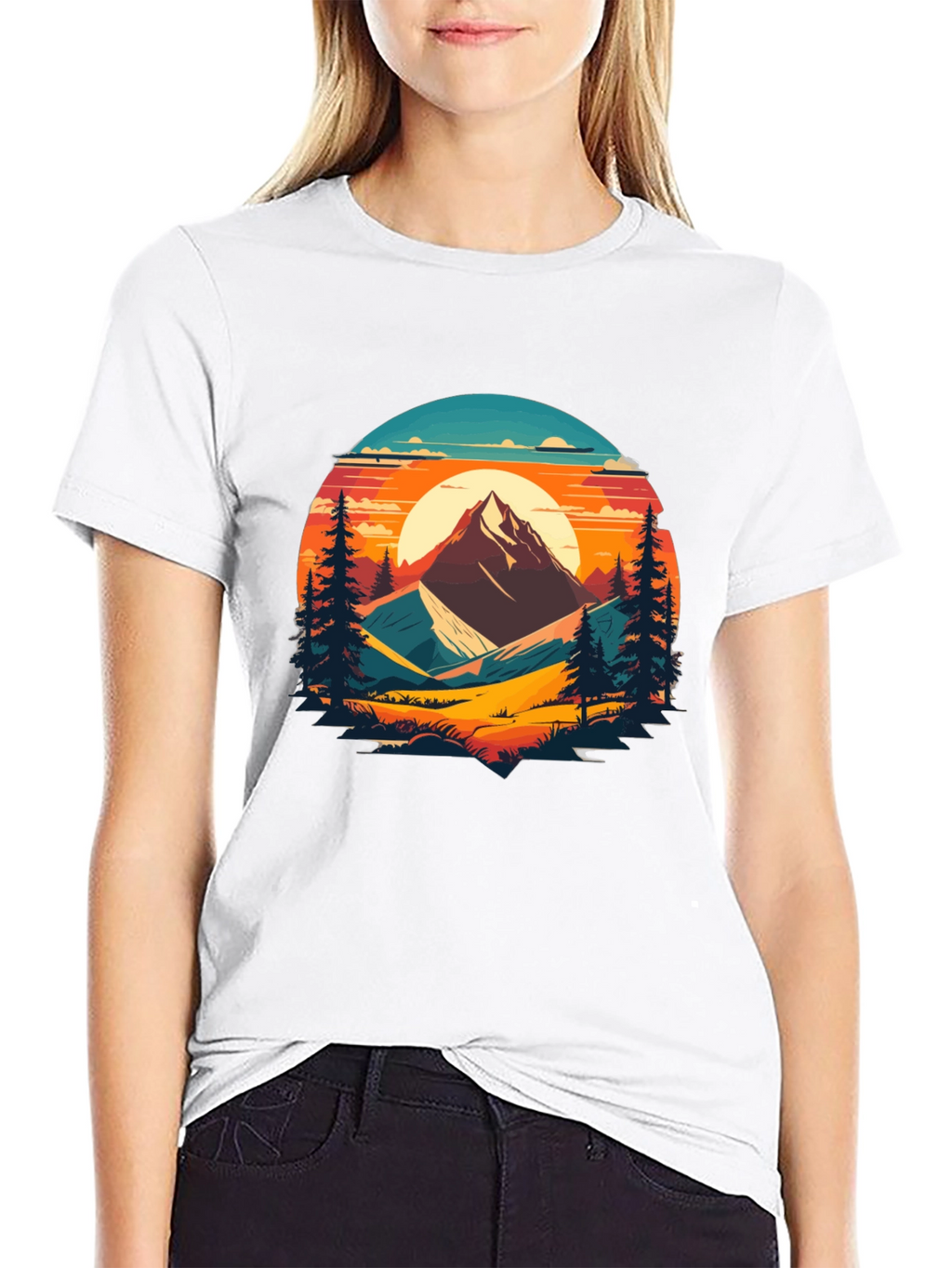 Mountain Sunset Graphic Tee - Nature Lovers T-Shirt