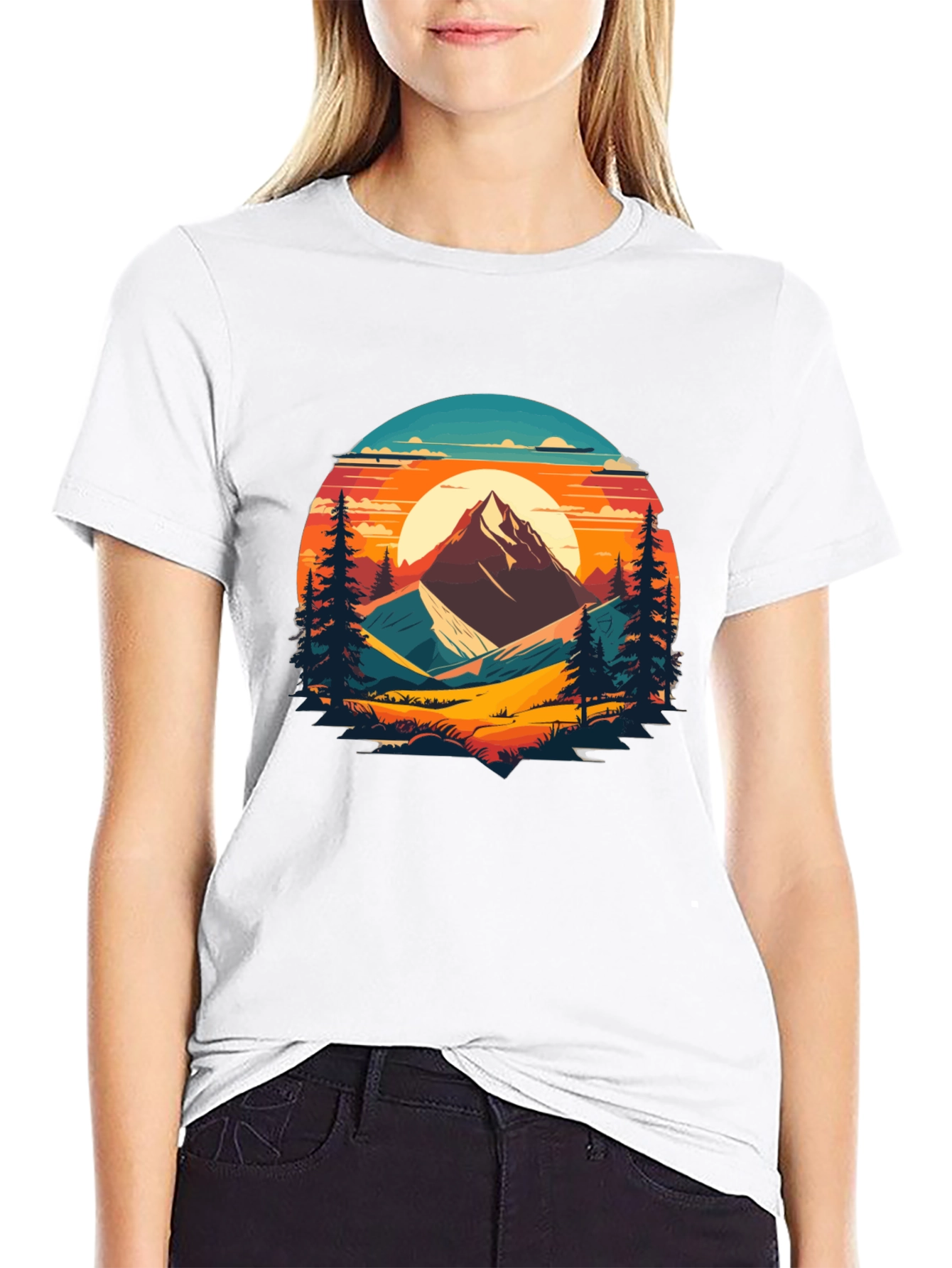 Mountain Sunset Graphic Tee - Nature Lovers T-Shirt