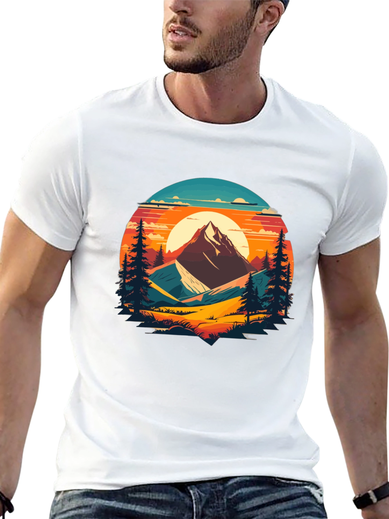 Mountain Sunset Graphic Tee - Nature Lovers T-Shirt