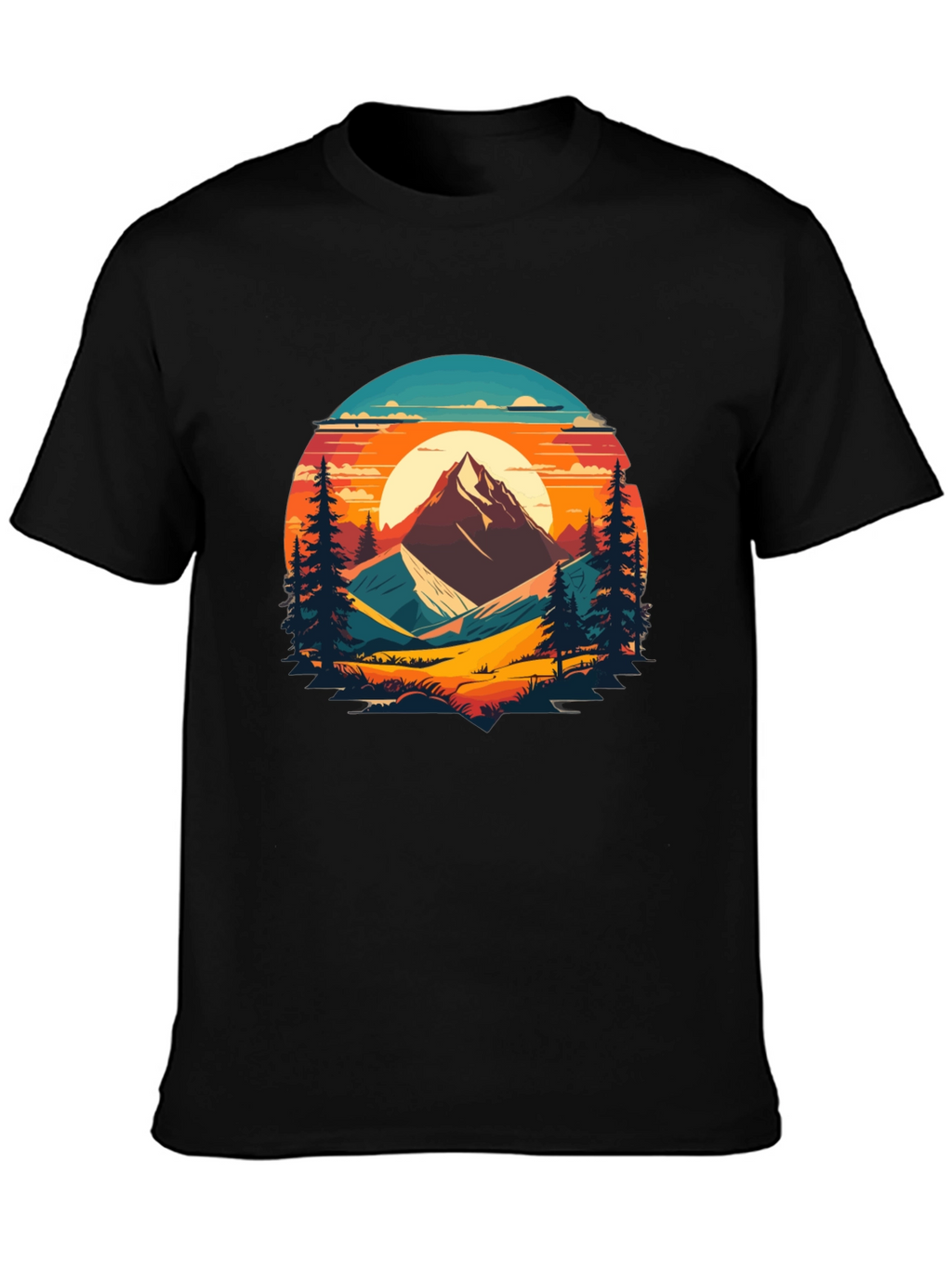 Mountain Sunset Graphic Tee - Nature Lovers T-Shirt